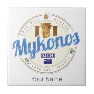 Mykonos Cyclades Islands Grécia Vintage Souvenir