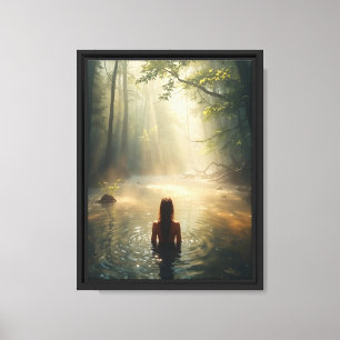 Mystic Forest Lake Wall Art Canvas