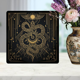 Mystic Gold Snaket Sun Celestial Astrology Art