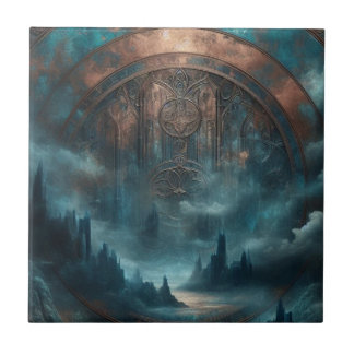 Mystic Gothic Steampunk Art - Blue Copper Patina 