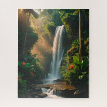 Mystic Jungle Falls - Quebra-cabeça de Arte Serene