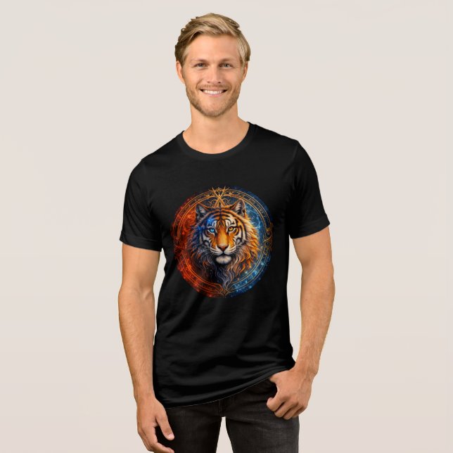 Mystic Tiger – Fire and Ice Mandala Art (Frente Completa)