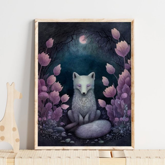 Mystic Woodland Artic Fox | Fox Wall Impressão (Criador carregado)