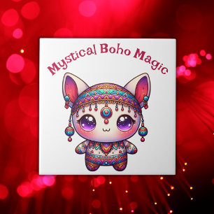 Mystical Boho Magic Red Text em Branco