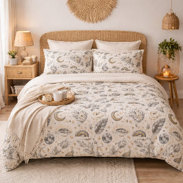 Mystical Celestial Moon Stars Pattern