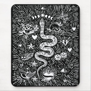 Mystical Cobra Lunar White Mousepad