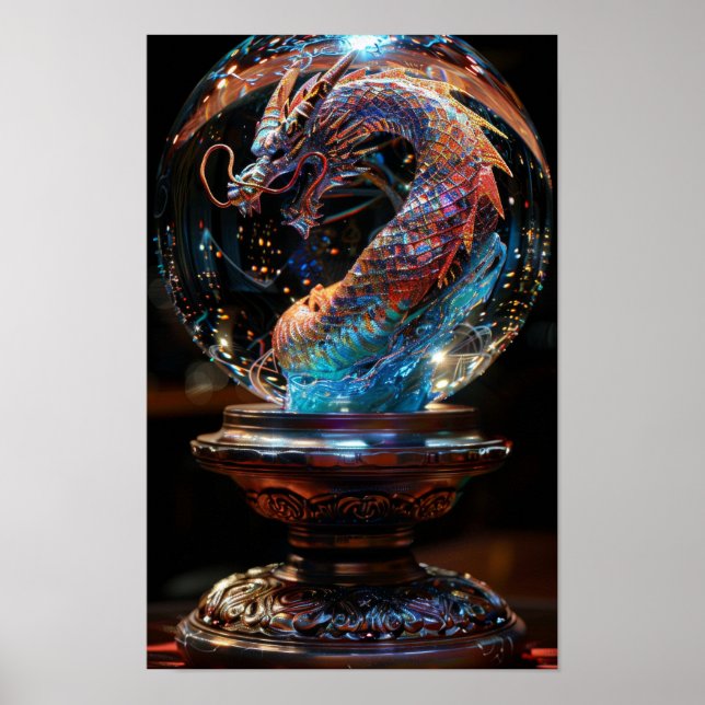 Mystical Crystal Ball with Dragon Soul Impressão (Frente)
