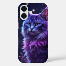 Mystical Galaxy Cat Phone Case – Purple Cosmic Art