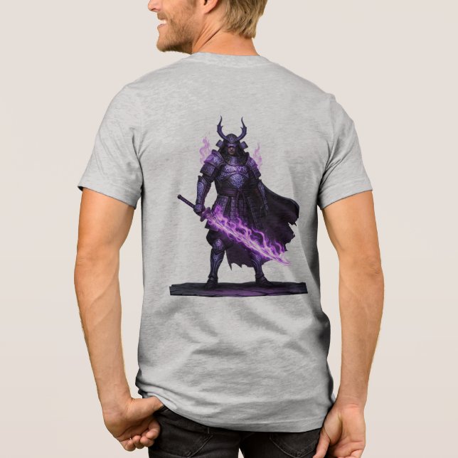 Mystical Samurai Warrior T-Shirt — Purple Arcane F (Verso)