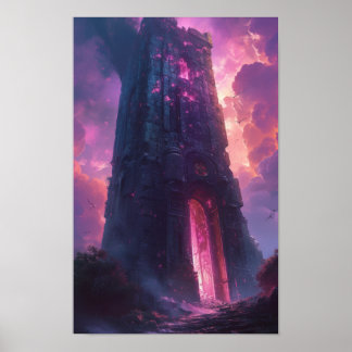 Mystical Stone Obelisk com Poster de Sinal de Arca