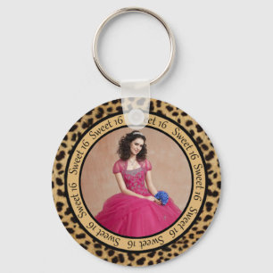 Nº 2 Impressão Leopard Foto Sweet 16 Chaveiro