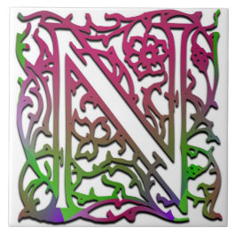 N Monograma, Azulejo cerâmico "Besque Garden"