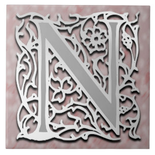 N Monograma, Azulejo cerâmico "Silver Stone"