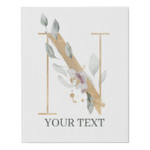 N Monograma Floral Personalizado