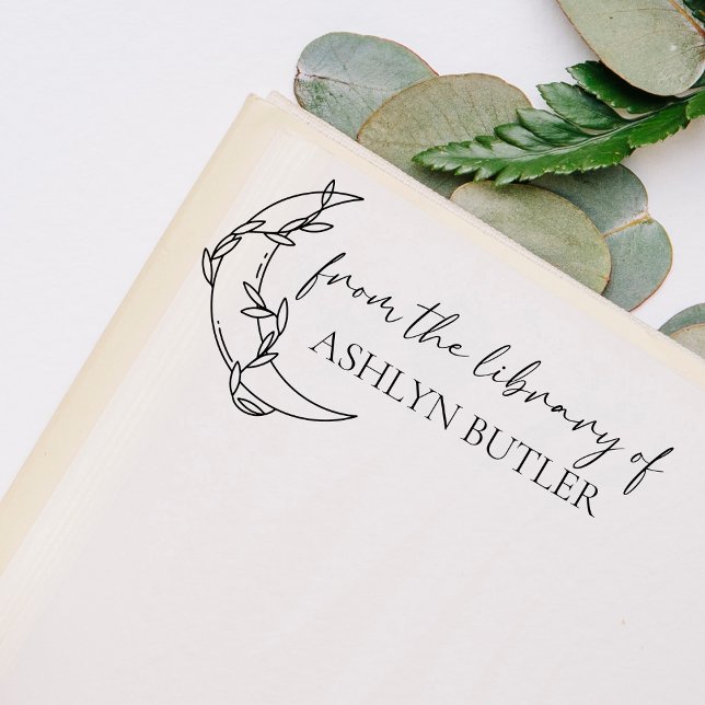 Na Biblioteca Do Nome Personalizado Carimbo De Bor (Criador carregado)