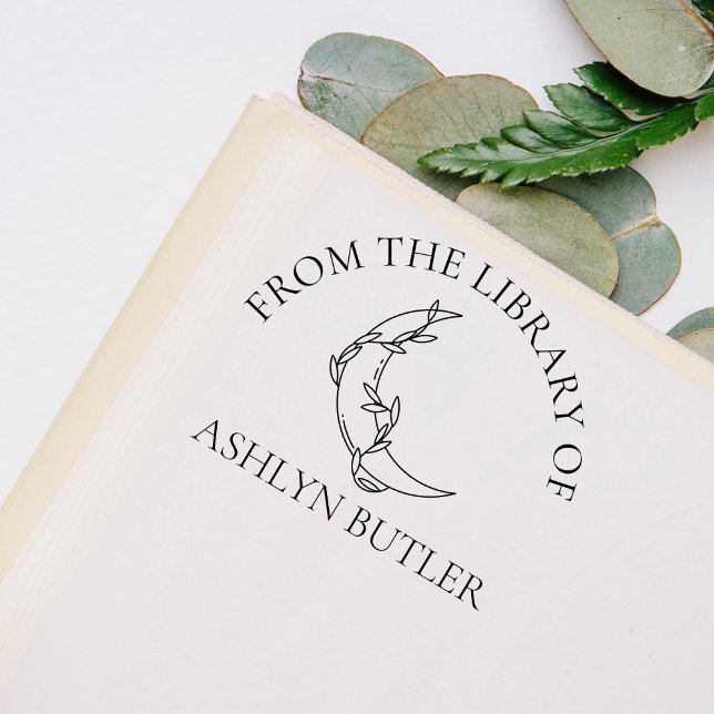 Na Biblioteca Do Nome Personalizado Carimbo De Bor (Criador carregado)