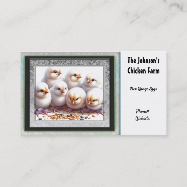 Na Cartão de visita De Fazenda De Galinha (Frente)