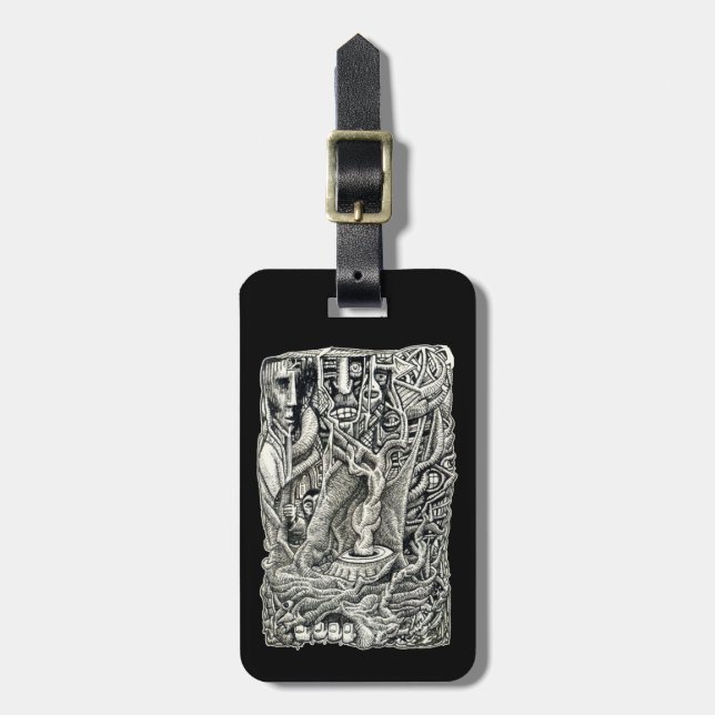 Na etiqueta de bagagem de porão (Frente Vertical)