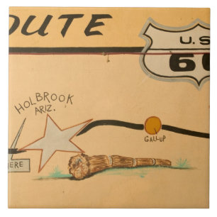 NA, EUA, Arizona, Holbrook Rota 66 mural de estrad