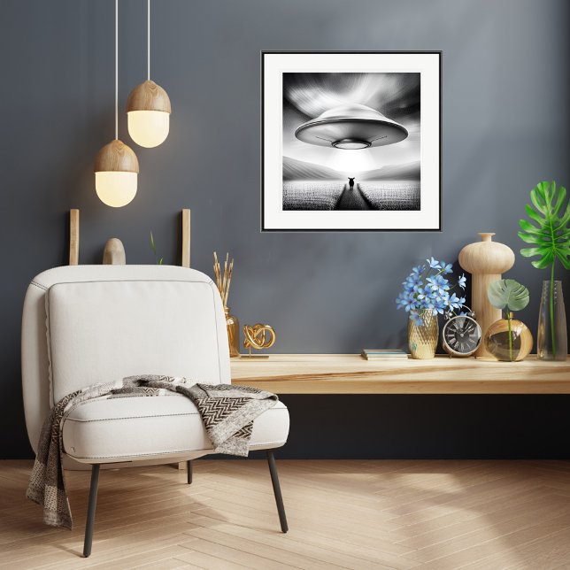 Na Fazenda - OVNI Art Impressão (Down On The Farm - UFO Art Print.
Artist: Roger Smith)