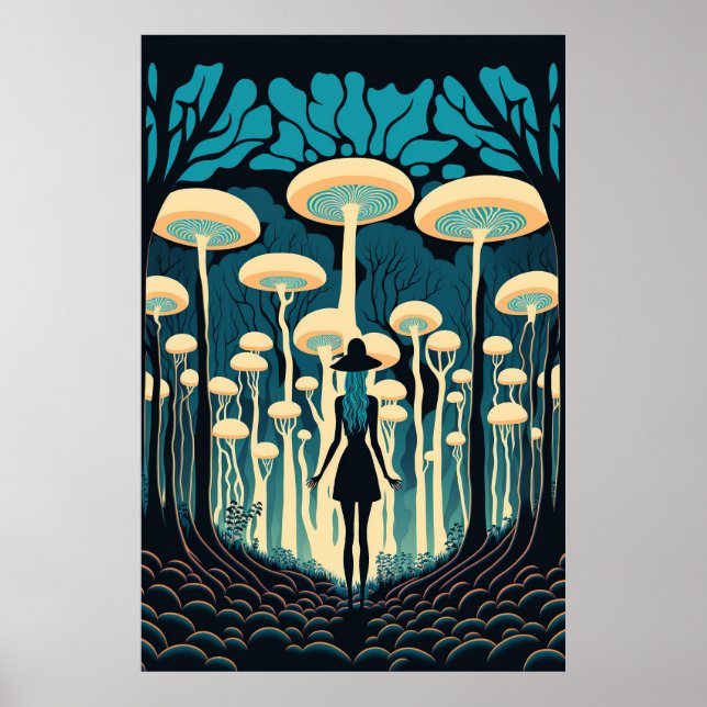 Na Floresta De Cogumelos Poster (Frente)