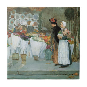 Na Florista por Childe Hassam, Arte Fino Vintage