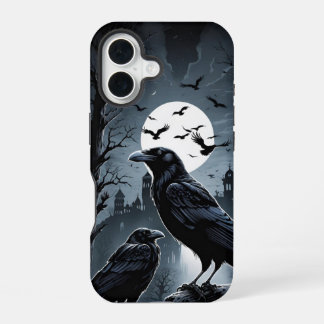 Na meia-noite Moon Raven Iphone 16 case