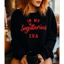 na minha camiseta da era de Sagitário, presente de