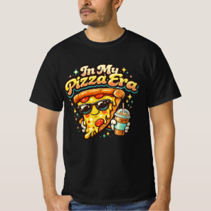 Na Minha Era de Pizza – Camiseta Bonito Estilo Ret