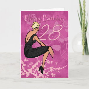 Na moda 28º Cartão de Aniversário - Mulher Moderna