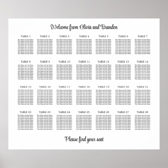 Na moda 28 Gráfico de Mesa Poster (Frente)