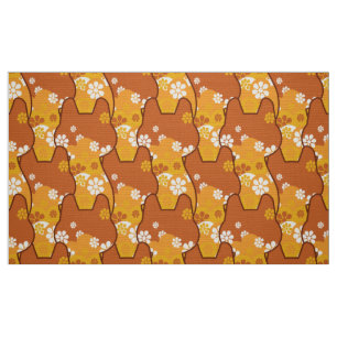 na moda 70s tecido de mod retrô - Gato de gato