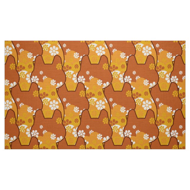 na moda 70s tecido de mod retrô - Gato de gato (Fat Quarter)