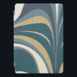 Na moda Abstrato Marble Swirl em Teal e Dourado<br><div class="desc">Abstrato Marble Fine Art exclusivo em azul e verde Tablet Case</div>