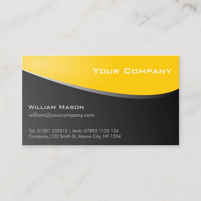 Na moda Amarelo, Cartão de visita da empresa (Frente)