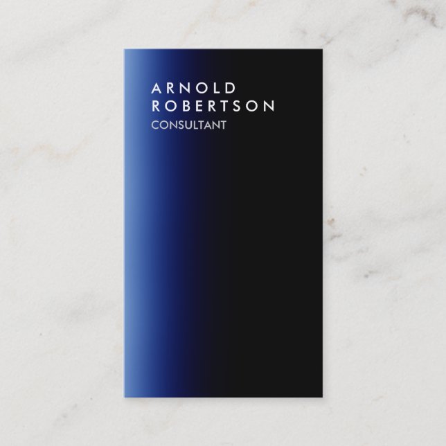 Na moda azul claro Cartão de visita preto (Frente)