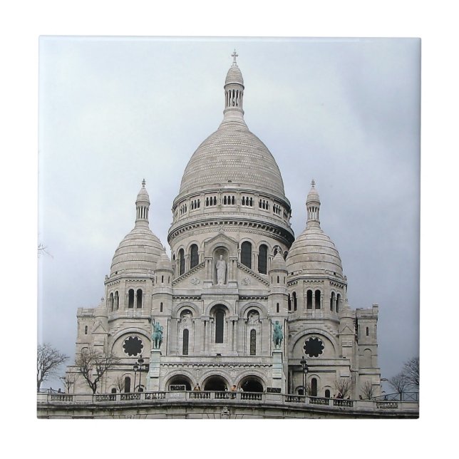 Na moda Azulejo com fotografia de Sacre Coeur de P (Frente)