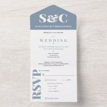 Na moda Barato Ampersand Monograma Blue Wedding