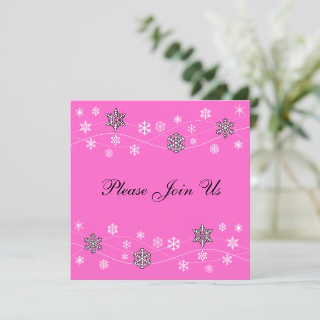 Na moda Black Snowflakes, Modelo de Convite (Em pé/Frente)