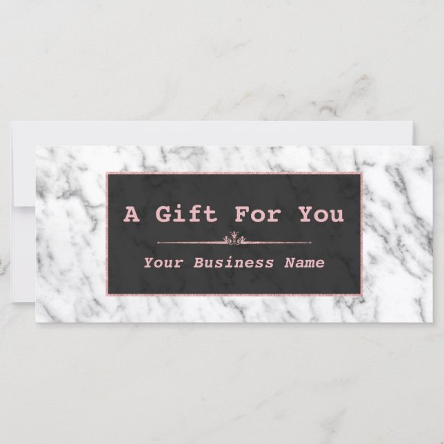 Na moda Black White Marble Rosa Dourado Gift (Frente)