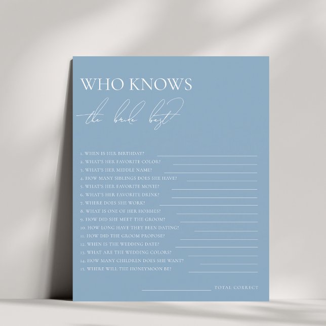 Na moda Blue que conhece o melhor jogo da noiva (Criador carregado)