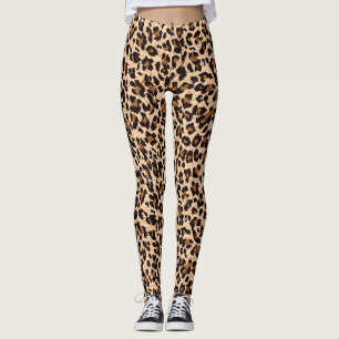 Na moda Brown Animal Print Yoga Leggings
