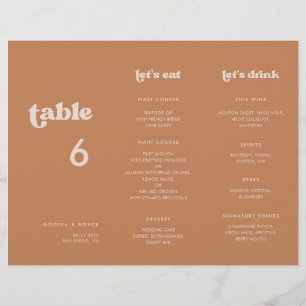 Na moda Brown Sugar Menu e Tabelas número três vez