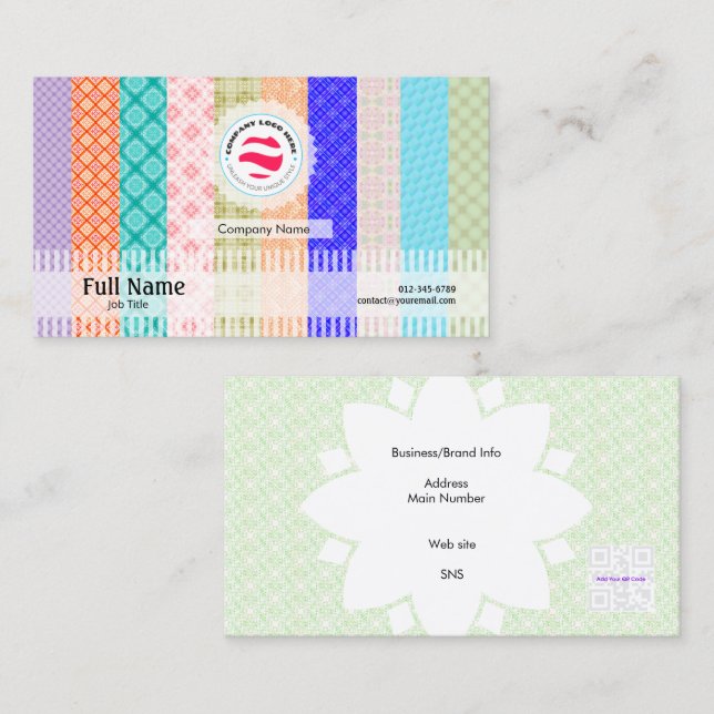 Na moda Cartão de visita com QR - Desligar (Frente/Verso)