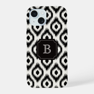 Na moda Chic Black Ivory Diamond Ikat Monograma