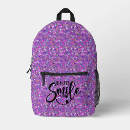 Na moda Chic bonito sempre sorri a mochila brilhan