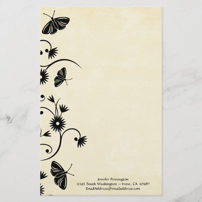 Na moda com papel de papelaria preto (Frente)