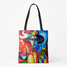 Na moda Cubismo Lady Tote Bag