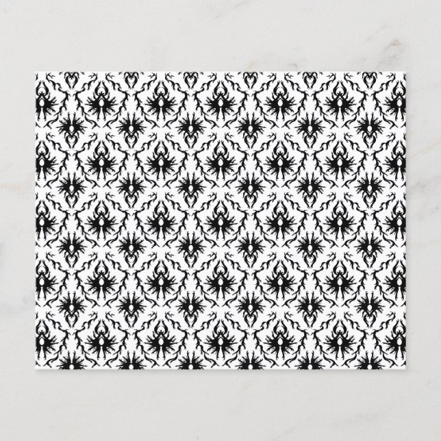 Na moda Damask Design, preto e branco. (Frente)