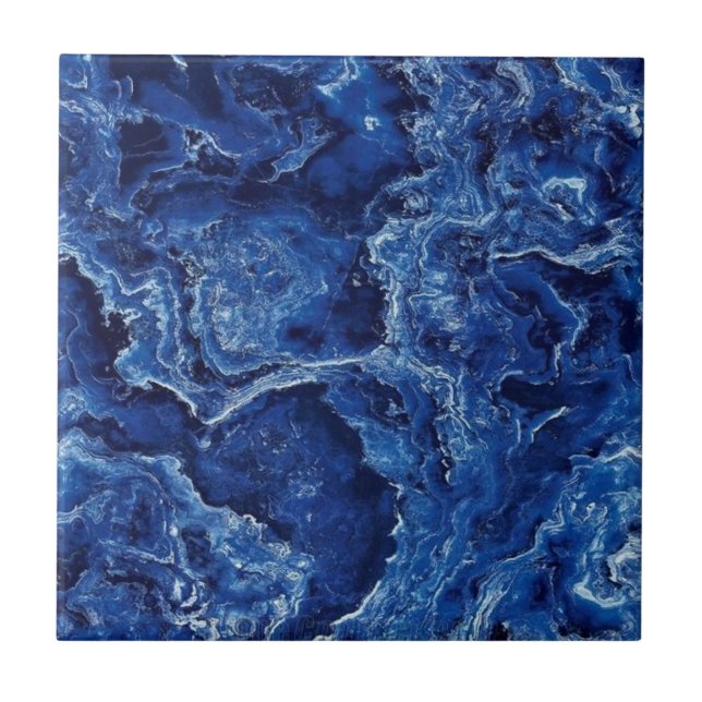 Na moda de Elegante Moderno de Marble Stone Azul (Frente)